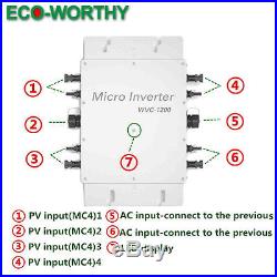 1.2KW 1200W waterproof grid tie inverter MPPT function MC4 quick connector 230V