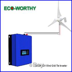 1000W 12V Wind Power Generator Grid Tie Inverter Auto Switch AC 110V 220V & MPPT