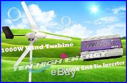 1000W 48V wind turbine+1kW Wind Grid Tie Inverter Grid tie solution