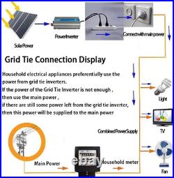 1000W Grid Tie Inverter 20-45V DC Input 110V AC Output Stackable MPPT Pure Sine