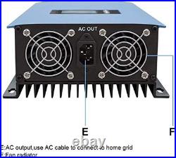 1000W Grid Tie Inverter Power Limiter DC25-60V Solar Input AC110V/240V Auto S