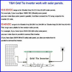 1000W Grid Tie Inverter Stackable MPPT DC20-45V to AC110V for 24/36V Solar Panel