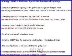 1000W Grid Tie Inverter Stackable MPPT Pure Sine Wave DC15-28V Solar Input