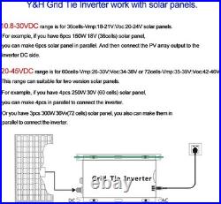 1000W Grid Tie Inverter Stackable MPPT Pure Sine Wave DC15-28V Solar Input