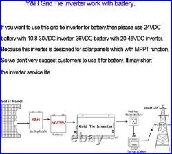 1000W Grid Tie Inverter Stackable MPPT Pure Sine Wave DC15-28V Solar Input