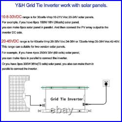 1000W Grid Tie Inverter Stackable MPPT Pure Sine Wave DC15-28V Solar Input AC