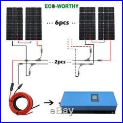 1000W Solar Panel Battery Charge Kit &1KW Grid Tie Inverter Charge Home Farm