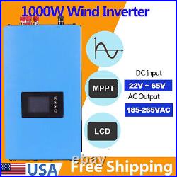 1000W Wind Turbine Grid Tie Inverter DC Input 22v-65V 45V-90V Pure Sine Wave