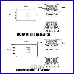 1000With2000W Grid Tie Solar Micro Inverters Wind Turbine Sine Wave DC 45-90V