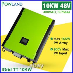 10KW Solar Inverter 48V 380V Grid Tie 3-Phase with Max Solar Power 14850W 900VDC
