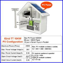 10KW Solar Inverter 48V 380V Grid Tie 3 Phase with Max Solar Power 14850W MPPT