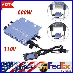 110V Solar Micro Inverter 600W Grid Tie MPPT Pure Sine Wave DC to AC Waterproof