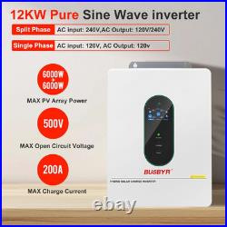 12000W Hybrid Solar Inverter 48V DC to AC, MPPT, Grid-Tie/Off-Grid Power