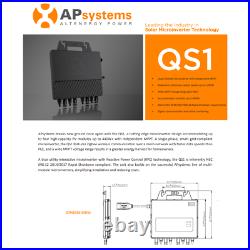 1200W 240V Grid-Tie 4 panel Micro Inverter by APS QS1 120/240 UL Listed