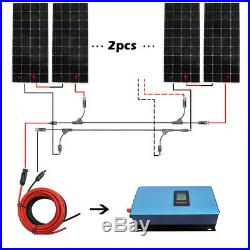1200W 6195W Grid Tie Mono Solar Panel Kit+ 1000W Grid Tie Inverter RV for Home