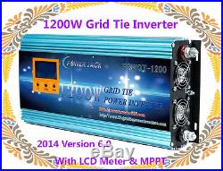 1200W Grid Tie Inverter 102-158VDC/110V AC With LCD Meter & MPPT For Solar Panel