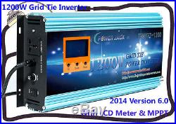 1200W Grid Tie Inverter 14V-24V DC/110V AC With 3.5LCD&MPPT For 12V Solar Panel