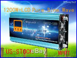 1200W Grid Tie Inverter 28-48V DC/110V AC With LCD Meter & MPPT For Solar Panel