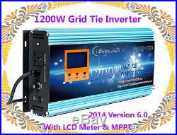 1200W Grid Tie Inverter 28-48V DC/110V AC With LCD Meter & MPPT For Solar Panel