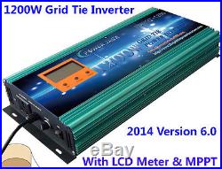 1200W Grid Tie Inverter 28V-48V DC/110V AC With 3.5LCD&MPPT For 24V Solar Panel