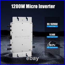 1200W Micro Solar Panel Smart Inverter Pure Sine Wave MPPT Grid Tie Inversor New