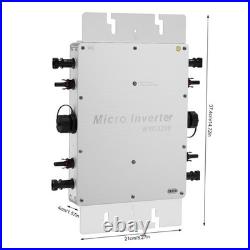1200W Micro Solar Panel Smart Inverter Pure Sine Wave MPPT Grid Tie Inversor USA