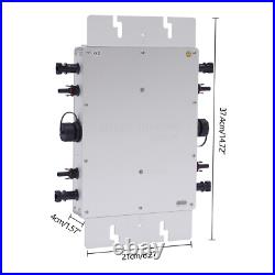 1200W Solar Grid Tie Micro Inverter Pure Sine Wave LCD IP65 110V Silver for Home