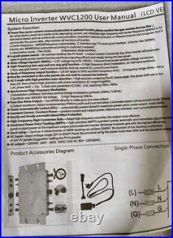 1200W Solar Grid Tie Micro Inverter WVC1200 AC Data Monitoring Display Screen