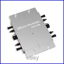1200W Waterproof Grid Tie Inverter DC22-50V to AC110V/220V Micro Inverter Silver