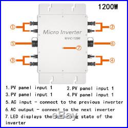 1200W Waterproof MPPT Micro Grid Tie Solar Power Inverter DC22-50V To AC120/230V
