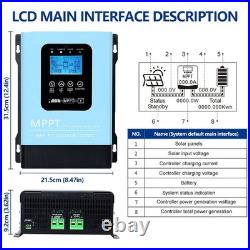 120A MPPT Solar Charger Controller 12V24V36V 48V 60V 72V 84V 96V Battery PV 230V