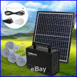 12V 4A Solar Power Generator Supply Inverter Emergency Energy Storage + 4 Bulb