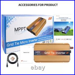 1400W Grid Tie Micro Solar Inverter AC 120V/220V MPPT Solar Panel System Home