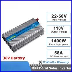 1400W MPPT Grid Tie Solar Inverter 24V/36V Battery Discharge Mode AC110V Output