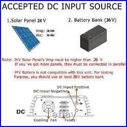 1400W Solar Grid Tie Inverter Stackable MPPT DC30-45V AC110 for 24V 36V PV Panel