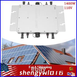 1400W Solar Micro Inverter Grid Tie MPPT Pure Sine Wave DC to AC 110V Waterproof