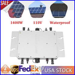 1400W Solar Micro Inverter Grid Tie MPPT Pure Sine Wave DC to AC 110V Waterproof