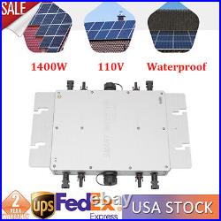 1400W Solar Micro Inverter Grid Tie MPPT Pure Sine Wave DC to AC 110V Waterproof