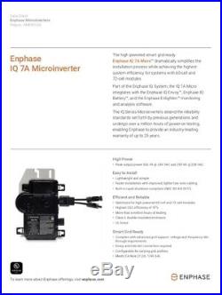 18 New Enphase IQ7A Mirco Inverters High Power 60 & 72 Cell