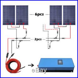 1KW 12V Home Roof System 10PCS 100W Solar Panel & 1000W Grid Tie Power Inverter