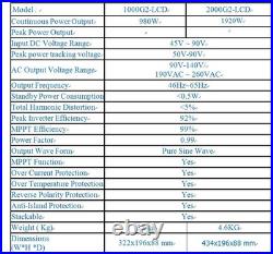 1KW 2KW Solar Grid Tie Inverter for Solar Panel Battery 1000W 2000W Limiter