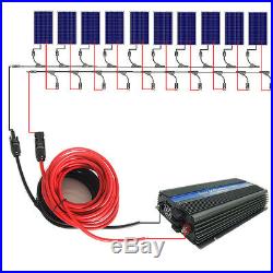 1KW Grid Tie Kit 10x100W Poly Solar Panel With Inverter for 12V Home Power System