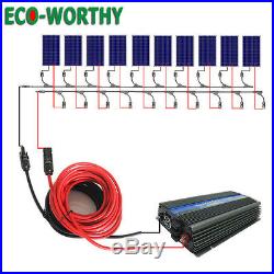 1KW Grid Tie Solar Panel Kits10x100W Solar Panel & 1000W Inverter & Solar Cable