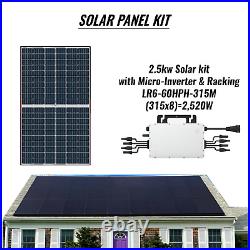 2.5KW Solar Panel Grid Tie DIY kit-With Micro-Inverter & Racking System