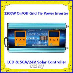 2 IN 1 ON/OFF 1200W Grid Tie Inverter DC 28V-48V To AC 110V (28-48V Solar Panel)