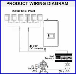 2000W Grid Tie Inverter with Limiter Sensor MPPT Stackable DC45-90V to AC190-260