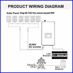 2000W Grid Tie Inverter with Power Limiter MPPT Stackable DC45-90V to AC190-260V