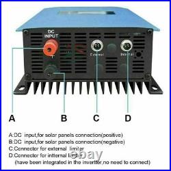 2000W Grid Tie Inverter with Power Limiter MPPT Stackable DC45-90V to AC190-260V
