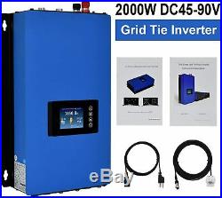 2000W MPPT Grid Tie Inverter with Power Limiter Stackable DC45-90V to AC190-260V