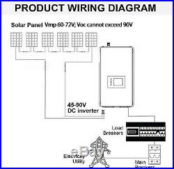 AC 2000W Solar Grid Tie Inverter with Power Limiter Sensor DC45-90V to AC190-260V 